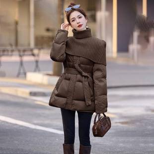 025冬新品 1宽松织两件套羽绒2服 设计感针披肩围G脖系腰带GM2588