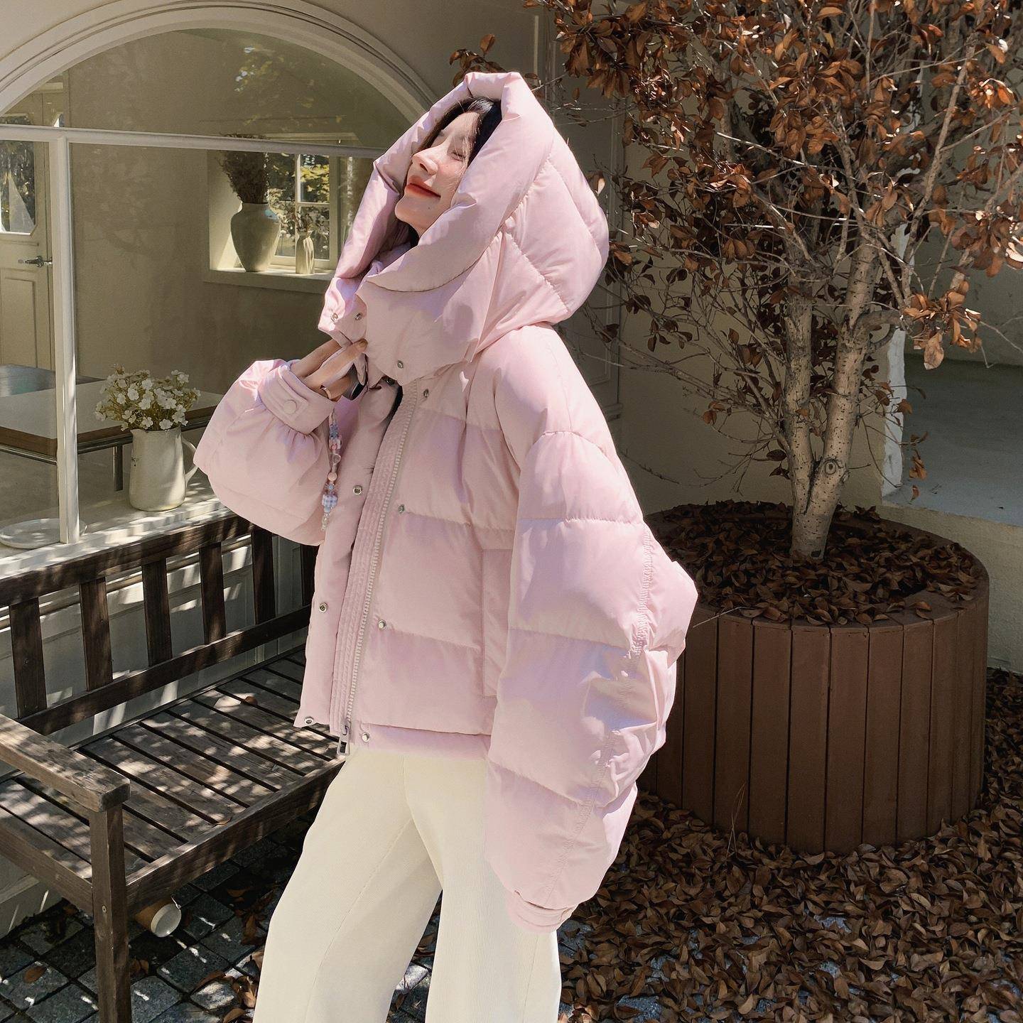 季D008-D1新款冬绒帽连羽服