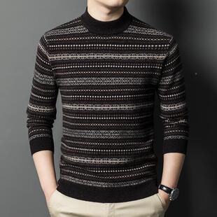 款 加厚衫 中年男士 羊衫 提毛衣保花暖羊 冬24151 绒套头圆领时尚 KK装