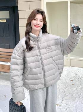 浅灰色排骨羽绒C19-861服小别女冬季新款个子款洋气致短白鸭绒外