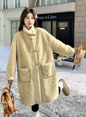 黄色羊羔毛C159-910厚外绒套女冬款韩系宽松中毛长款仿皮一体毛新