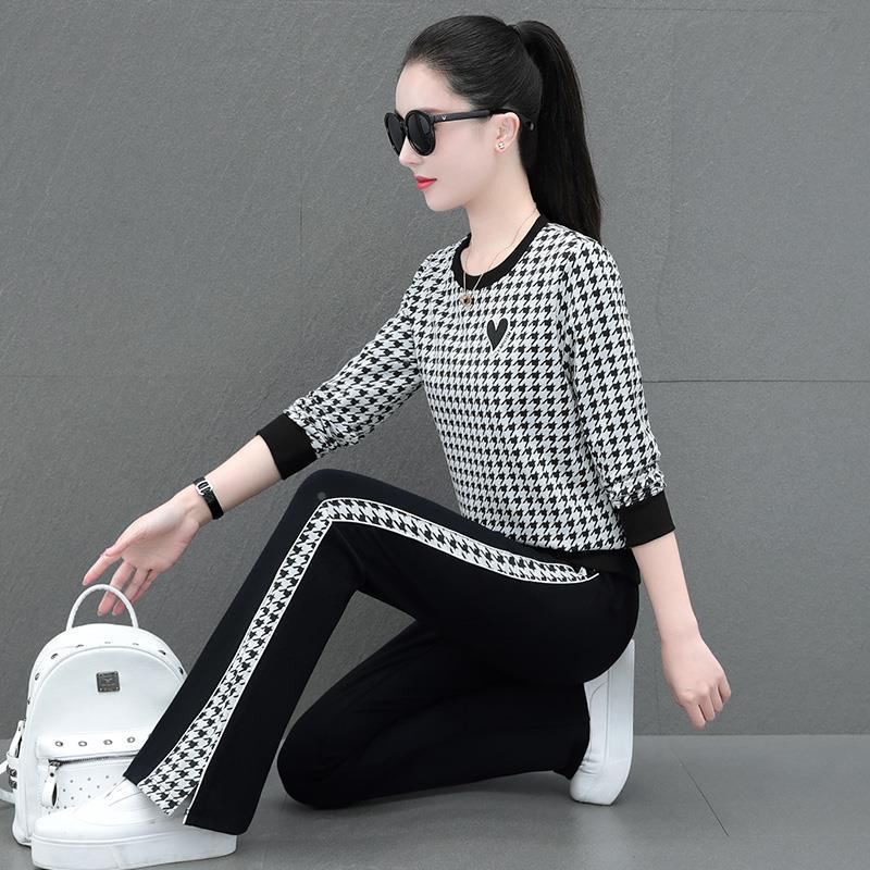 6-2311秋女季新款运套装女时尚洋气减龄休闲服轻件奢动卫衣两套装