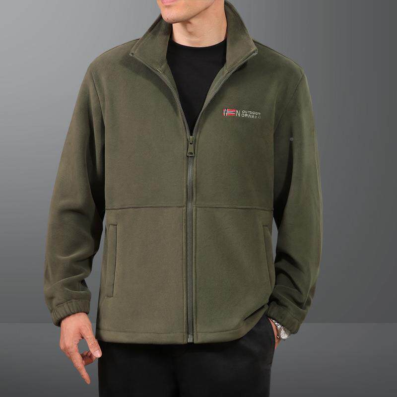 新夹款秋冬9854520季中老年男装爸克衫夹棉轻薄棉爸春秋厚外套服