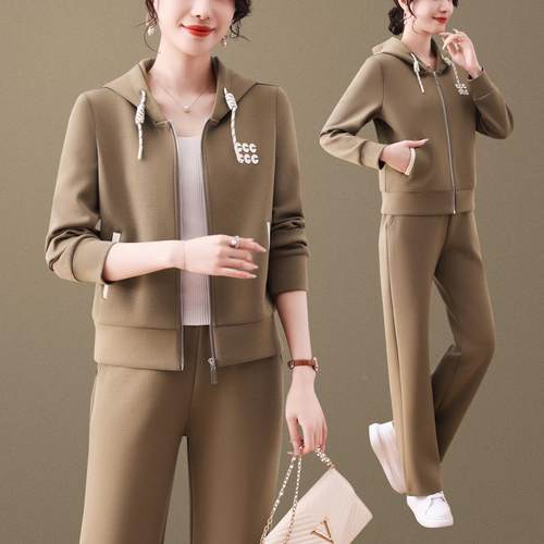 套装女款春秋高级感连帽开衫宽龄松休闲卫新衣减两96270266件套