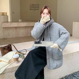 高级灰色羊毛羽绒b151-158服女感冬气质季感淡人绒加厚气质白鸭外