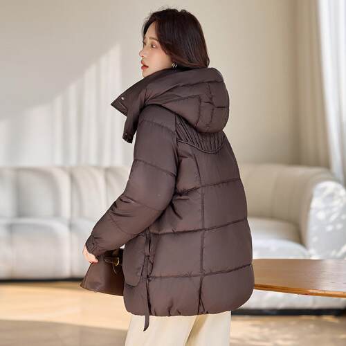 冬季新款女装气LK-11质女女装棉袄棉服长款连帽棉中外衣套