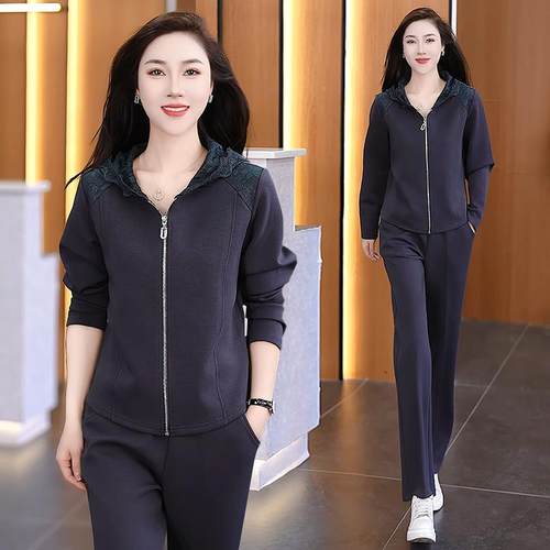 妈妈春外套新款时减龄尚套装装气中年女春秋运动休闲两9648298件