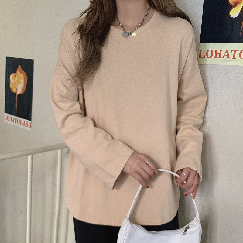 Real shot real price Korean loose fitting long sleeve T-shirt