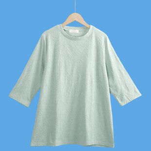 6421提花T恤衫 夏季圆领套头菱形大码纯色显瘦百搭柔软短袖衫女T