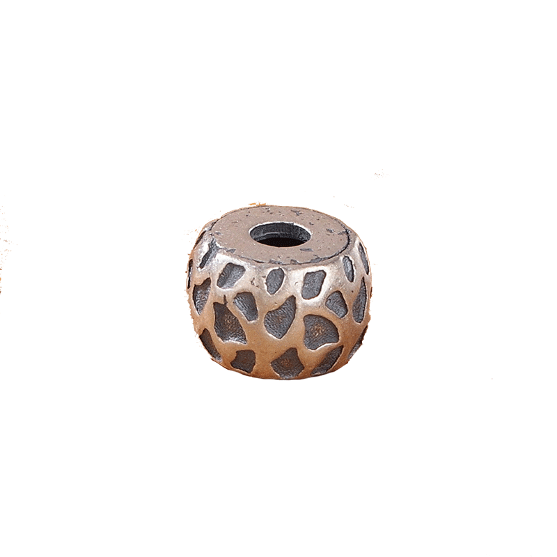 沃莹920纯银陨石坑造型鼓珠