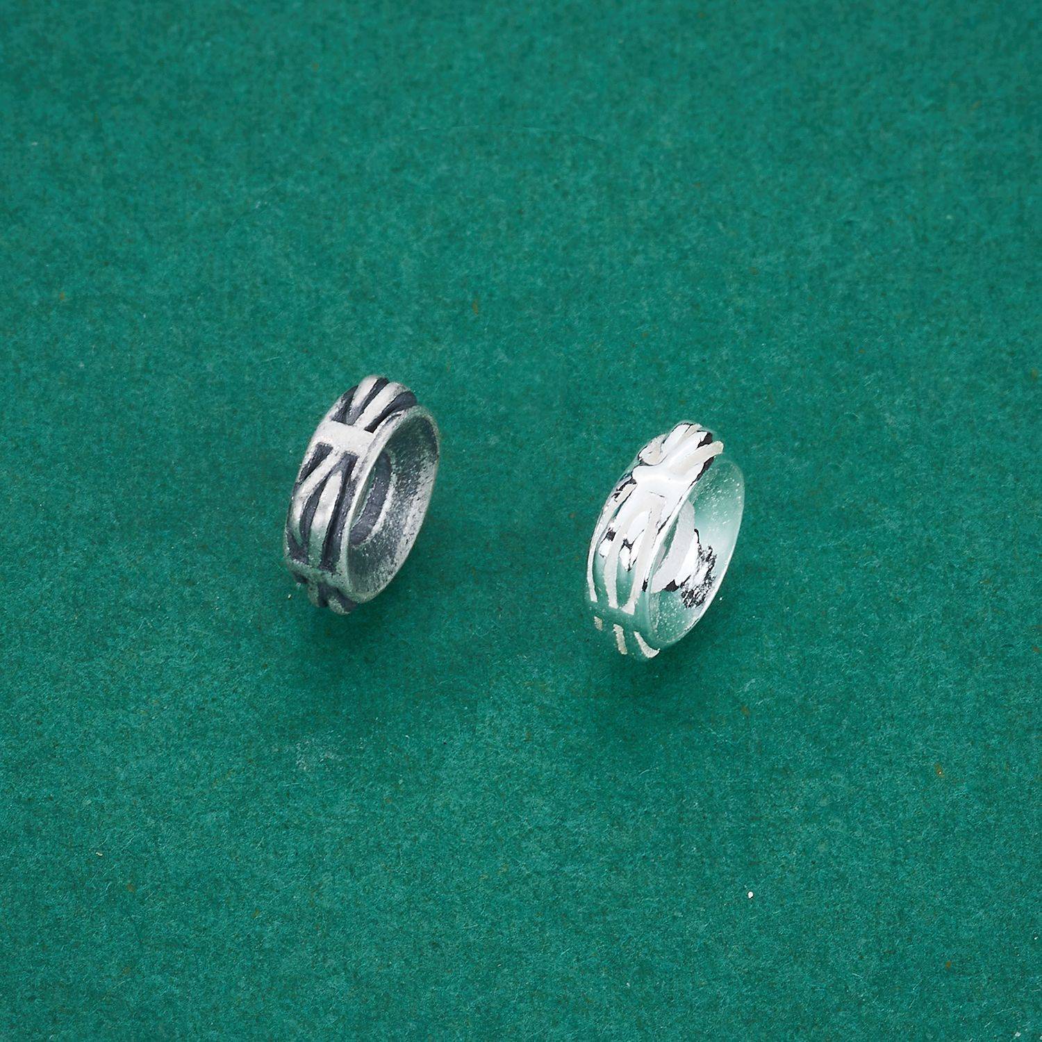 S925纯条纹四方隔片内凹垫片手串108佛珠卡环手工文玩配件