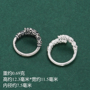 S925金箍棒隔珠国风悟空紧箍咒圆圈银开口圈DIY串珠手链配件散珠