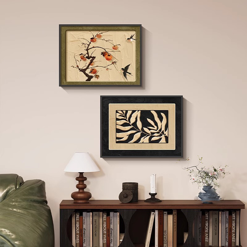 柿柿如意餐厅装饰画现代简约饭厅餐桌夕厅壁画进门客厅背景墙挂画