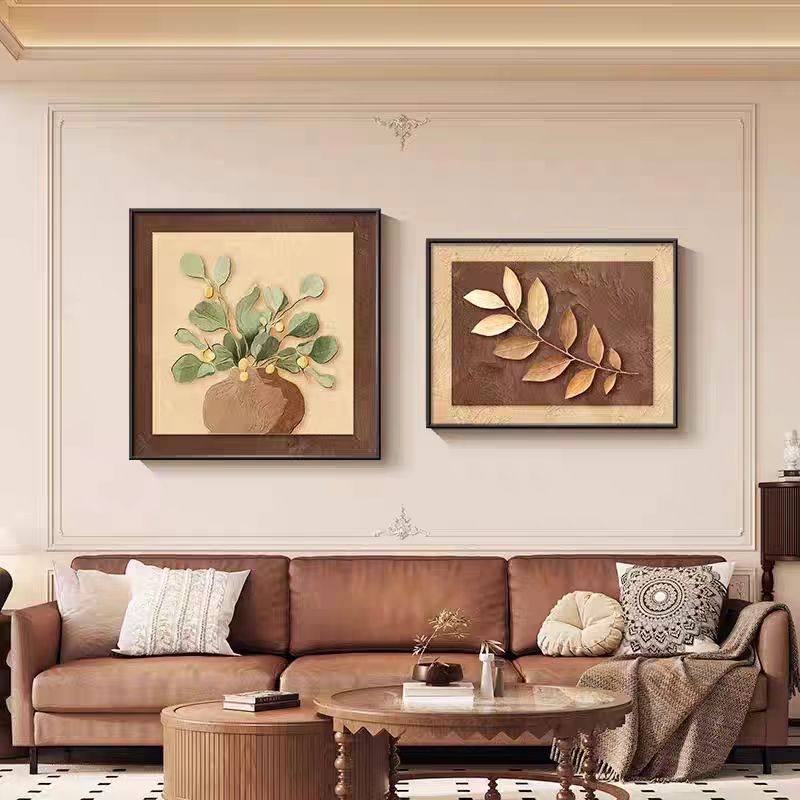美拉德卧室床头装饰画中古风主卧房间挂画复古餐厅客厅背景墙壁画图片
