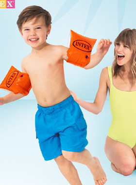 INTEX儿童3-6-12岁橙色手臂圈 大小号水上充气初学训练游泳浮水袖