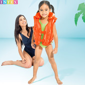 INTEX3 6岁儿童水上充气背心游泳圈学习游泳救生衣浮力马甲手臂圈