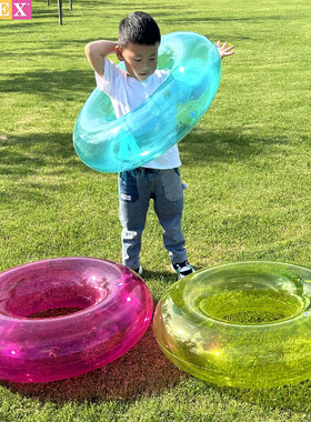 新款INTEX纯色透明小泳圈 男女儿童宝宝水上充气游泳坐圈表演道具