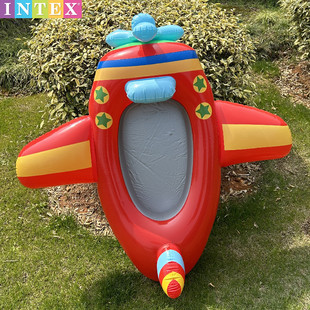 水上飞机浮圈海豹造型坐圈小孩充气戏水坐骑 儿童充气小船游泳圈