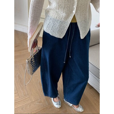 3th Morning 早春新款 轻解构弧形分割阔腿宽松牛仔裤ZY3851