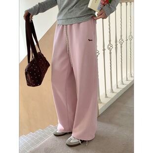 点睛腊肠狗刺绣阔腿休闲运动裤 早春新款 ZY3914 Morning 3th