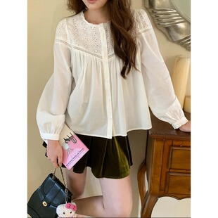 衬衫 3th 半镂空绣花设计感宽松长袖 早春新款 ZY3896 Morning