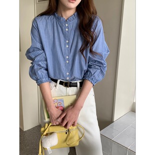 木耳边小立领宽松气质衬衫 轻法少女 全棉ZY3999 Morning 3th