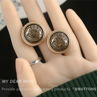 小香风金属高端复古英伦风扣子高档精致时尚大衣西装毛衣外套纽扣