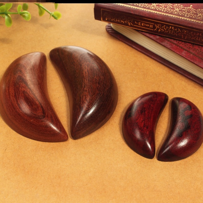 红檀木天然阴阳杯大号驳法卦拜杯筊杯阴阳卦一对问掷金玉木质圣杯