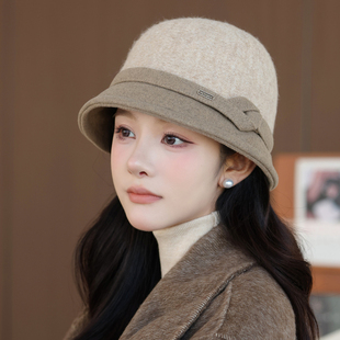 帽子女秋冬季妈妈时尚洋气加厚保暖渔夫帽中老年人老人奶奶老太太