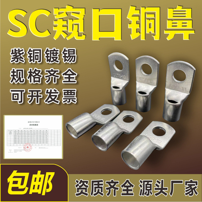 SC窥口铜鼻子冷压接线端子