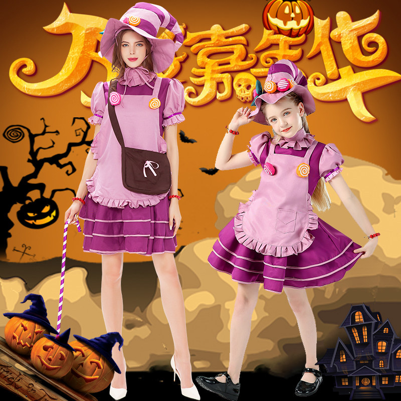 万圣节儿童服装cosplay女童糖果女巫舞台演出服 角色扮演女孩衣服