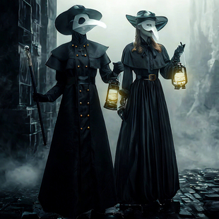 死亡行走~瘟疫医生cos服装万圣节成人男女衣饰穿搭鸟嘴死神恶魔鬼