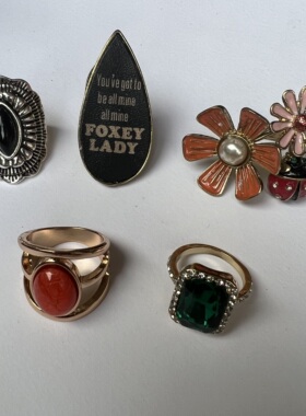 一龙外贸饰品欧美复古个性时尚滴柚祖母绿花花戒指指环A2