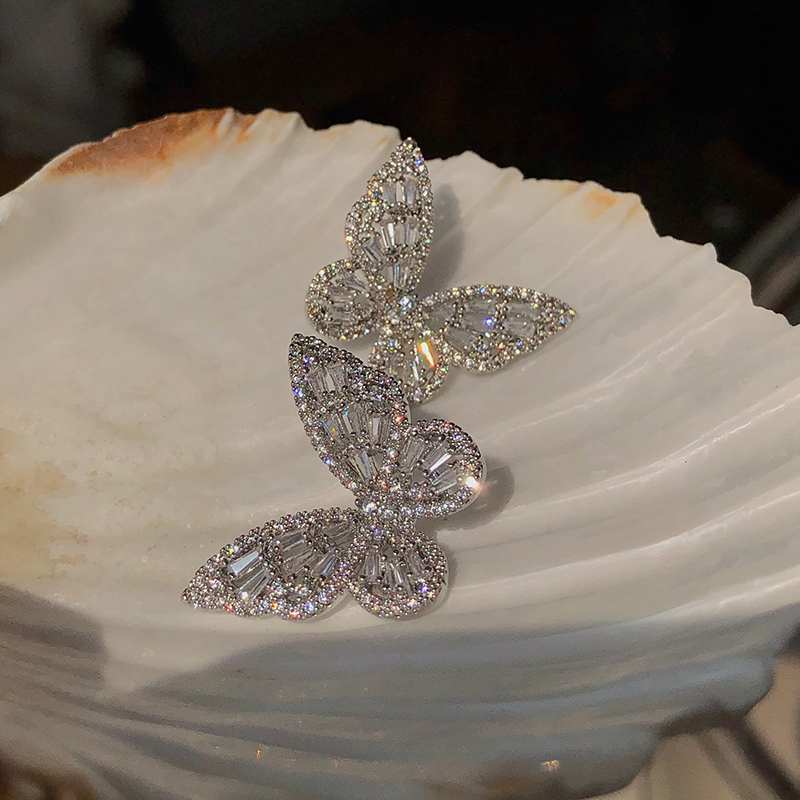 耳边铛145超闪灵动ins蝴蝶耳环