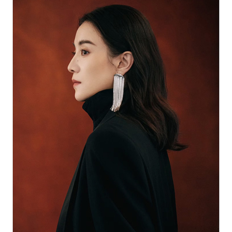 耳边铛195新中式飞鸟流苏长款宋佳同款耳环银色夸张金属耳饰耳坠,饰品/流行首饰/时尚饰品新,耳环,淘宝优惠券,粉丝福利购,淘宝优惠卷