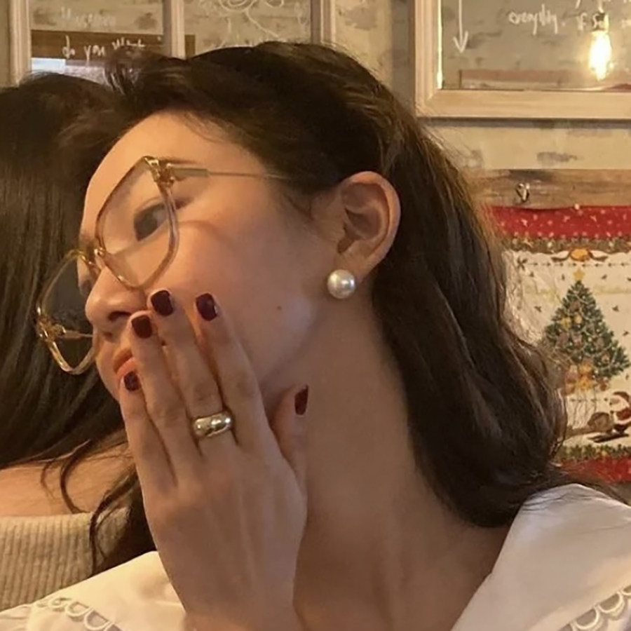 耳边铛382明星fever同款贝珠大珍珠耳环正圆形耳钉银针耳饰耳夹女