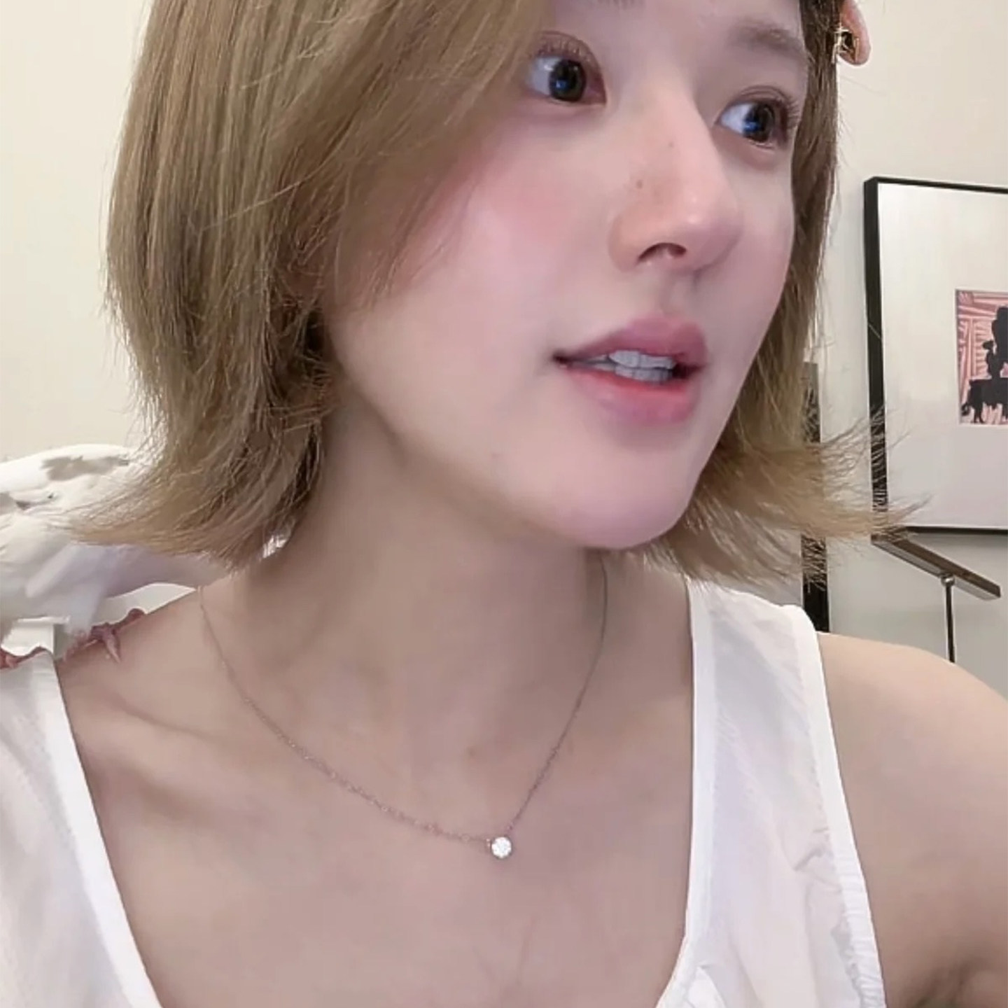 赵露思同款钛钢锆石项链