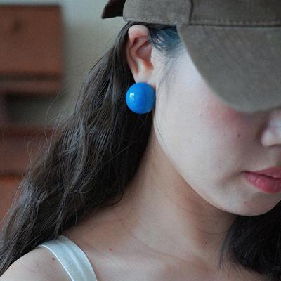 265复古亚克力几何椭圆形耳钉