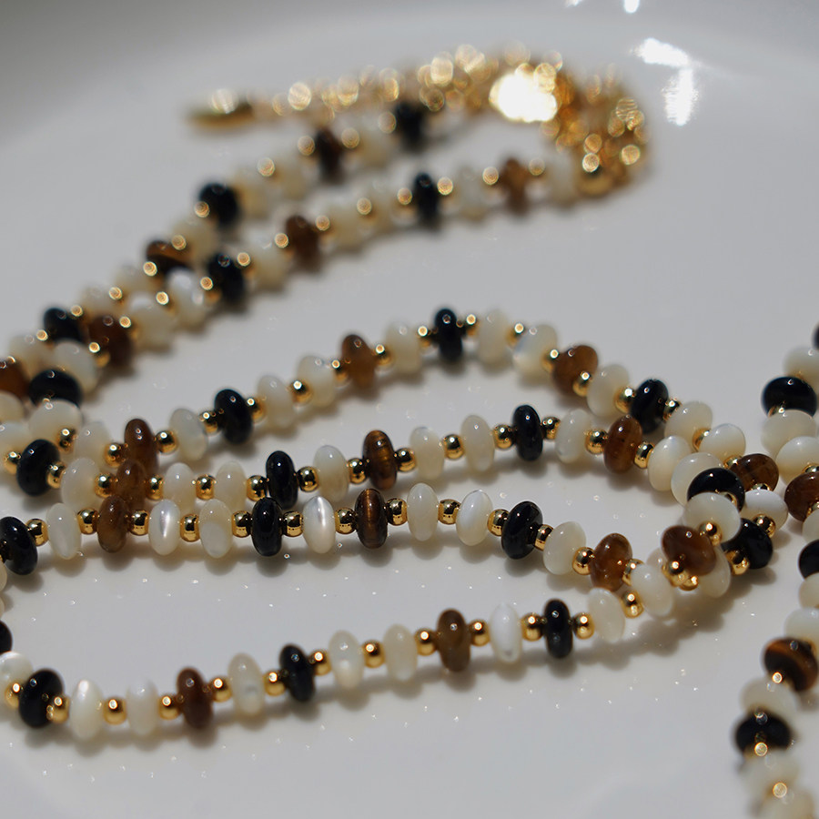 耳边铛天然石虎眼石串珠手链项链