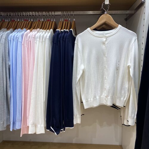 牛货  棉莫代尔混纺圆领针织开衫女毛衣毛衫长袖外套上衣女482977
