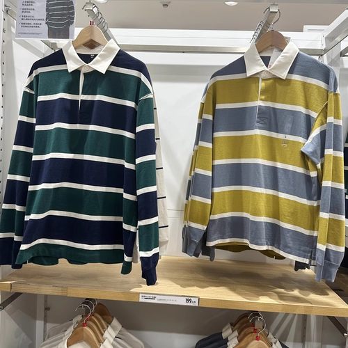 条纹休闲长袖T恤PLOL衫秋季