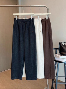 600g定制羊毛呢！2025冬加厚奥粒绒弯刀裤斜侧缝松紧腰窄版阔腿裤