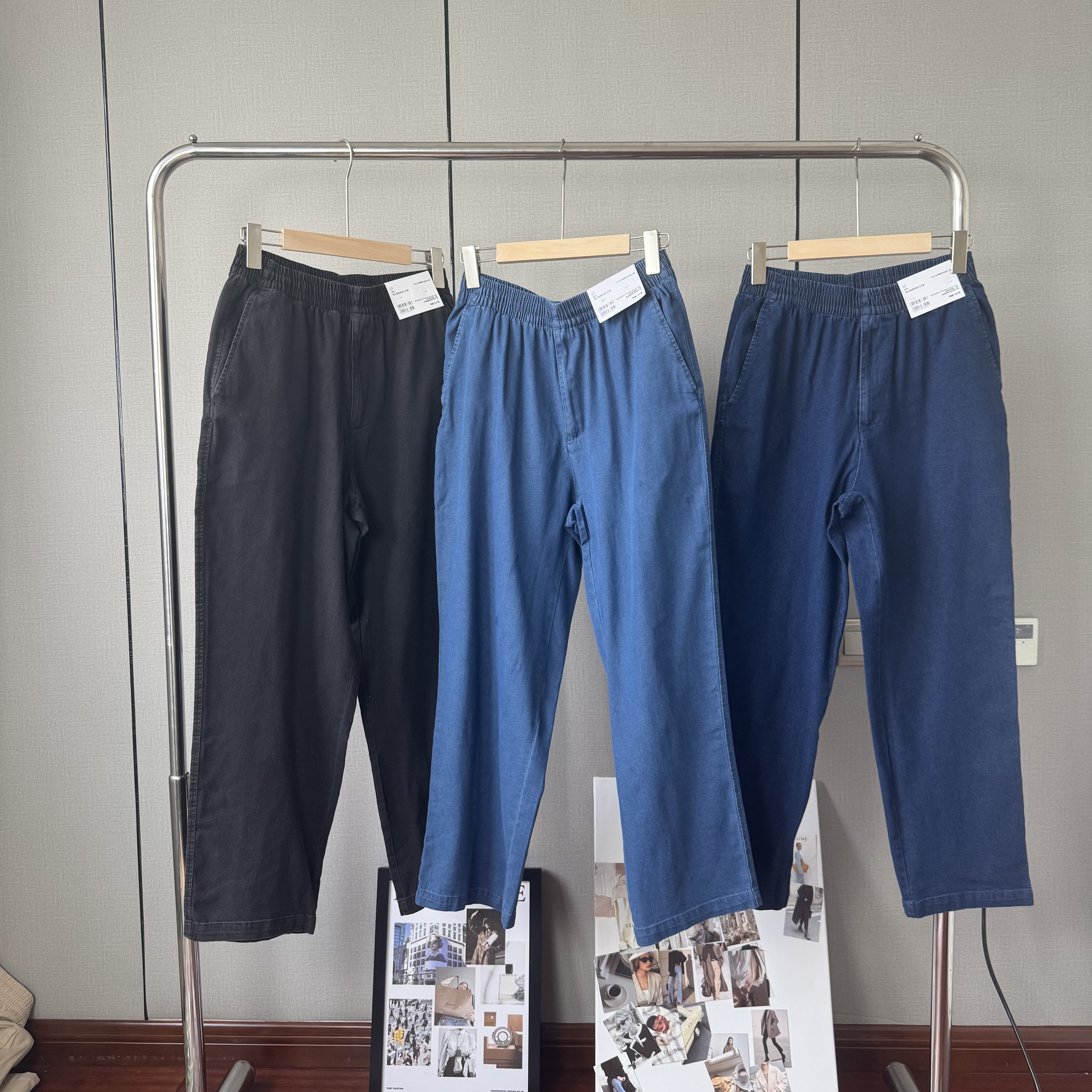 情侣款 2025夏季新款弹力舒适九分裤牛仔百搭休闲裤男女479135