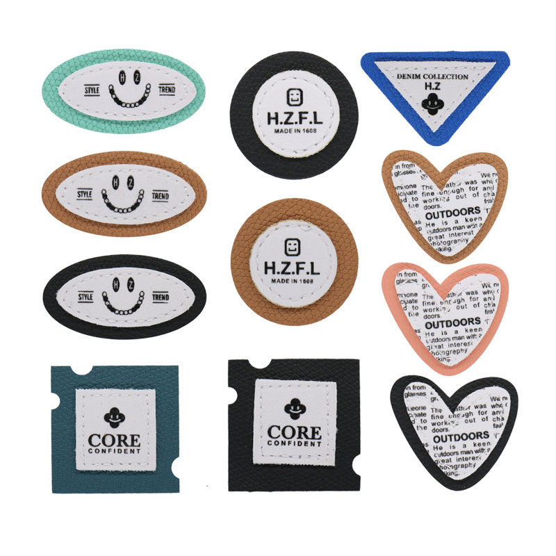新款时尚潮牌黑色补丁贴服装辅料儿童衣服装饰贴小徽章皮革布商标