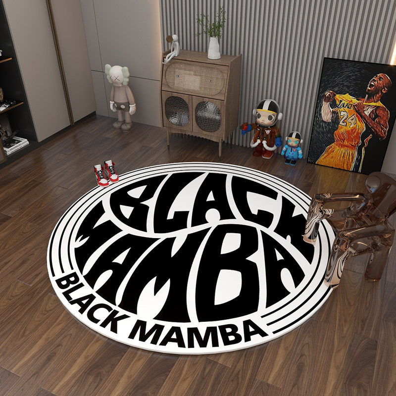 black mamba原创字母设计地毯客厅茶几毯电脑椅吊篮圆形卧室地垫