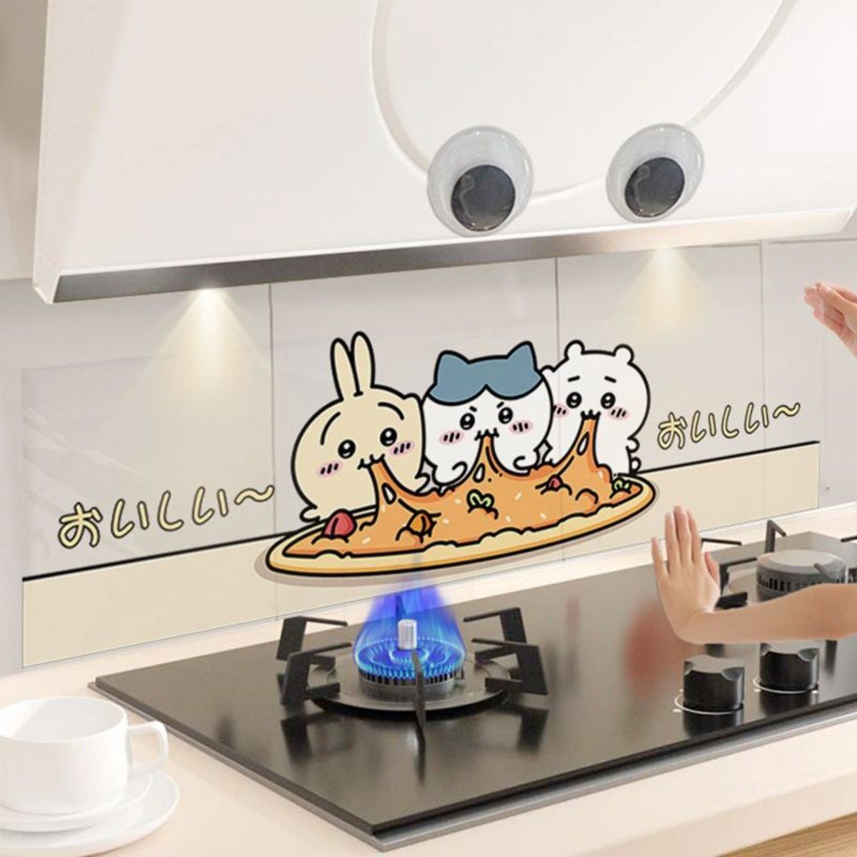 卡通chiikawa创意厨房防油贴纸油烟机墙纸防火耐高温防水墙面贴膜,家居饰品,瓷砖贴,淘宝优惠券,粉丝福利购,淘宝优惠卷
