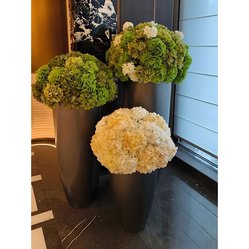 大型落地高档仿真绣球定制花艺套装商场酒店旋转门样板间大厅摆放