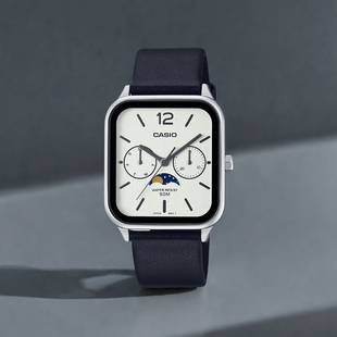 卡西欧手表女款官方新品月相小方块防水防震运动女士腕表MTP-M305