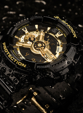 卡西欧手表男黑金正品gshock黑暗之心时尚防水学生运动电子GA110