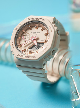 卡西欧初中生手表gshock正品裸粉色女表运动防水电子表GMA-S2100